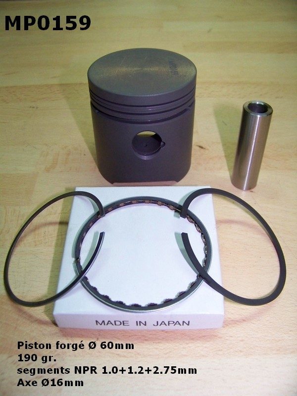 Forged piston with pin + rings 1.0+1.20+2.75 mm Ø 60mm