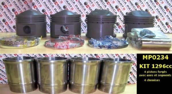 Complete set Ø 75,70mm (4 liners+4 forged pistons+pins+rings 1.75 +2+4mm)
