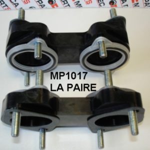 2 Brides en aluminium avec cales en nylon anti vibration et joints toriques  (la paire)