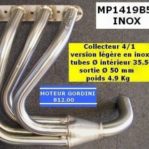 Collecteur 4/1 en INOX (Ø38mm x1.25 = Ø 35.50mm interne) Sortie Ø50mm (poids 3.9KG)