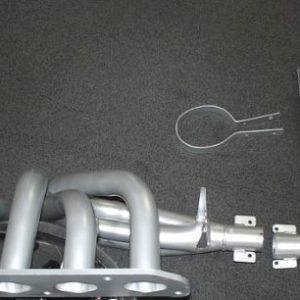 Ensemble collecteur 4/1 + silencieux + collier (copie groupe IV usine) peinture alum MP1167