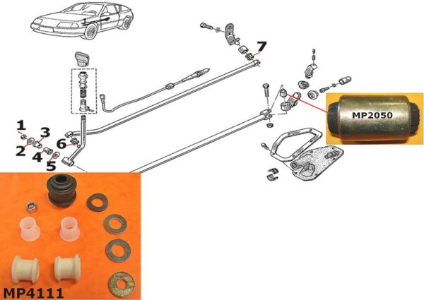 Kit complet silents blocs et bagues pour commande de BV GTA  MP4111