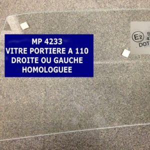 Vitre rectangulaire de porte D ou G. Nouvelle fabrication Française homologuée (unitaire)