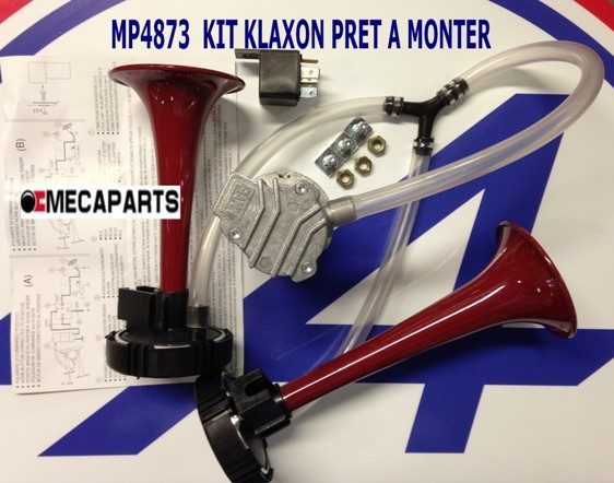 Klaxon kit complet 2 trompes - Mecaparts