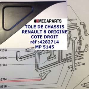 Right panel RENAULT 8 origin ref  4282714