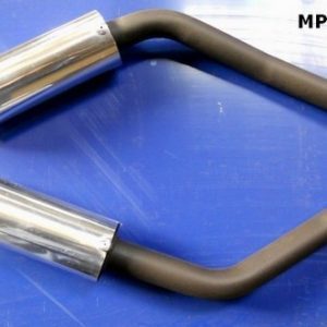 Paire de silencieux AUTOBLEU RACING Ø40x2mm corps aluminium Ø80mm grille + laine céramique (peinture 700)