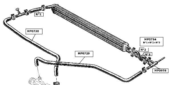 Durite de refroidissement T radiateur pompe à eau pour moto Aprilia 50 RX  2006 à 2016