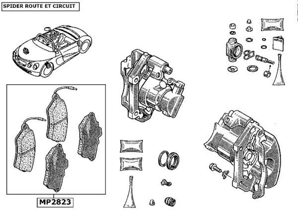 Plaquettes arrière Mintex 1155 (route et circuit) Spider & A 610 (jusqu'à...10488) – Image 2