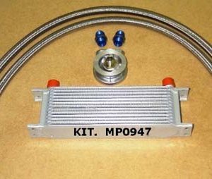 13-row oil radiator with hoses, fittings and bypass plate