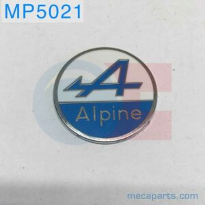 Sigle rond Alpine (Ø27mm ep. 2mm) bleu et blanc en émail - A coller .