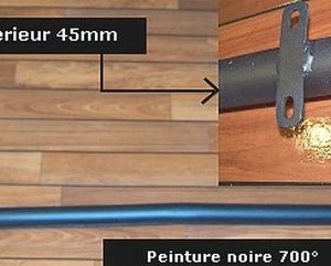 TUBE DE SORTIE LIGNE SPORT Ø 45 (Peinture noire haute température 700° ) Après le silencieux AB109S