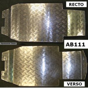 SABOT DE PROTECTION AVANT en tôle d'aluminium d'épaisseur 5mm R 4L