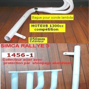 Collecteur 4/1 tubes en acier (protection par shoopage aluminium) tube sortie de Ø 50mm extérieur (bague pour sonde lambda soudée)