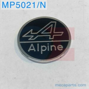 Sigle rond Alpine (Ø27mm ep. 2mm) Noir en émail - A coller